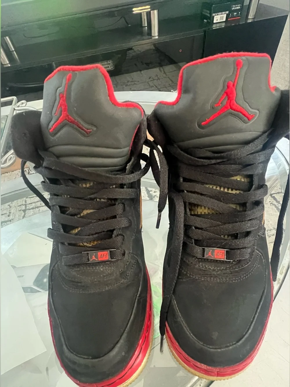 Men's Nike Air Jordan Fusion 5 AJF 5 Bred Varsity Red Black no box
